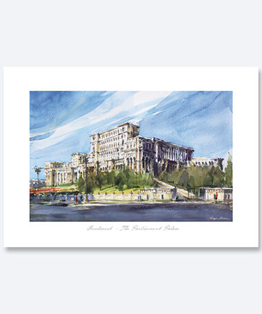 Acuarela Bucuresti Palatul Parlamentului